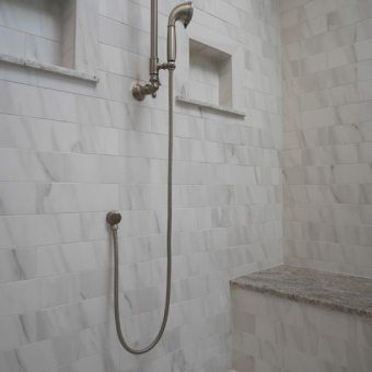 brushed nickel finish bathroom remodel union township, nj